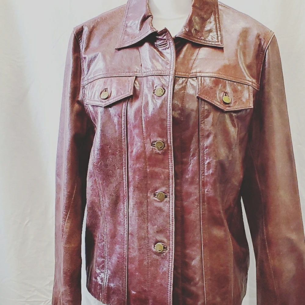Vintage Emme leather breast pocket coat jacket 12